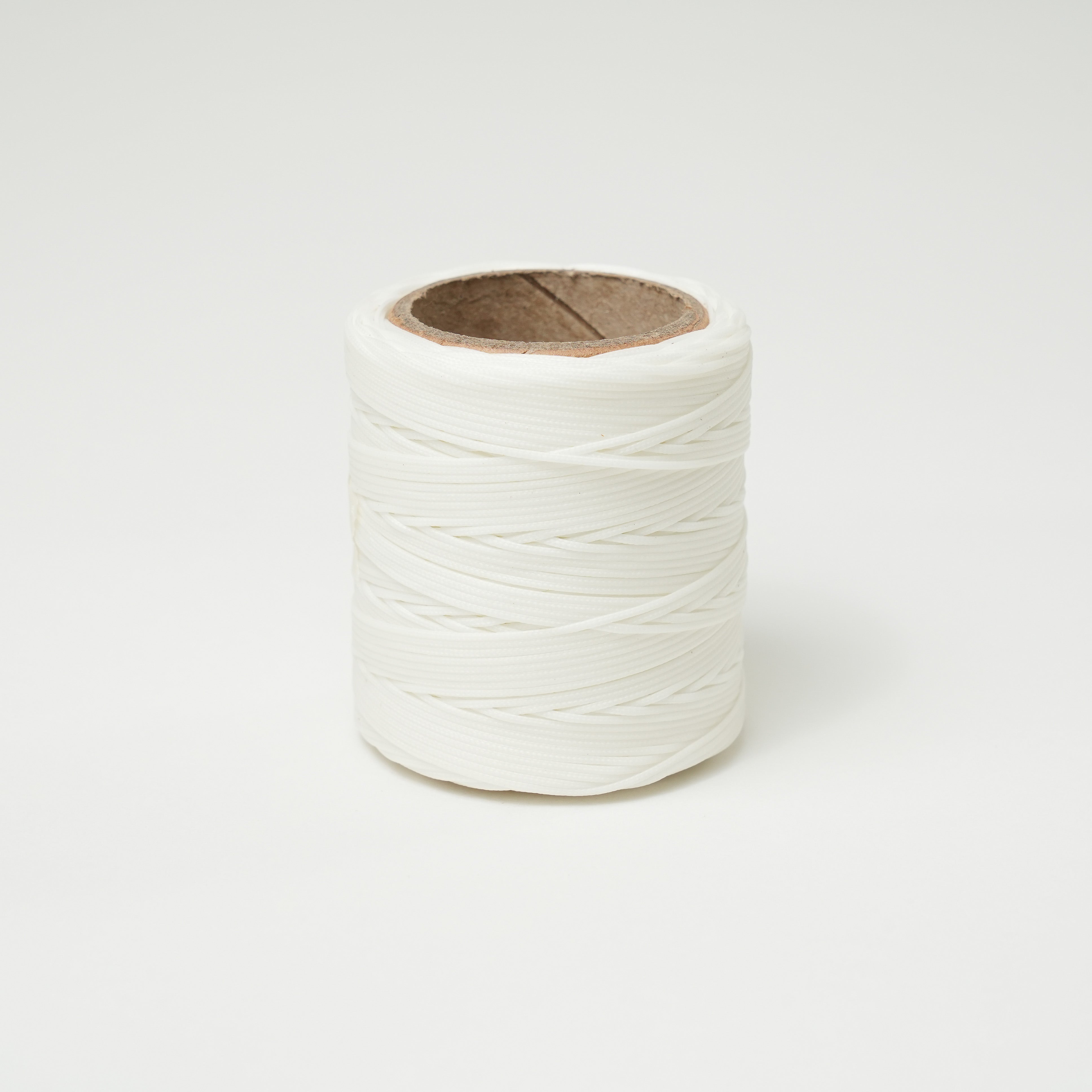maine thread braided waxed cord spool white