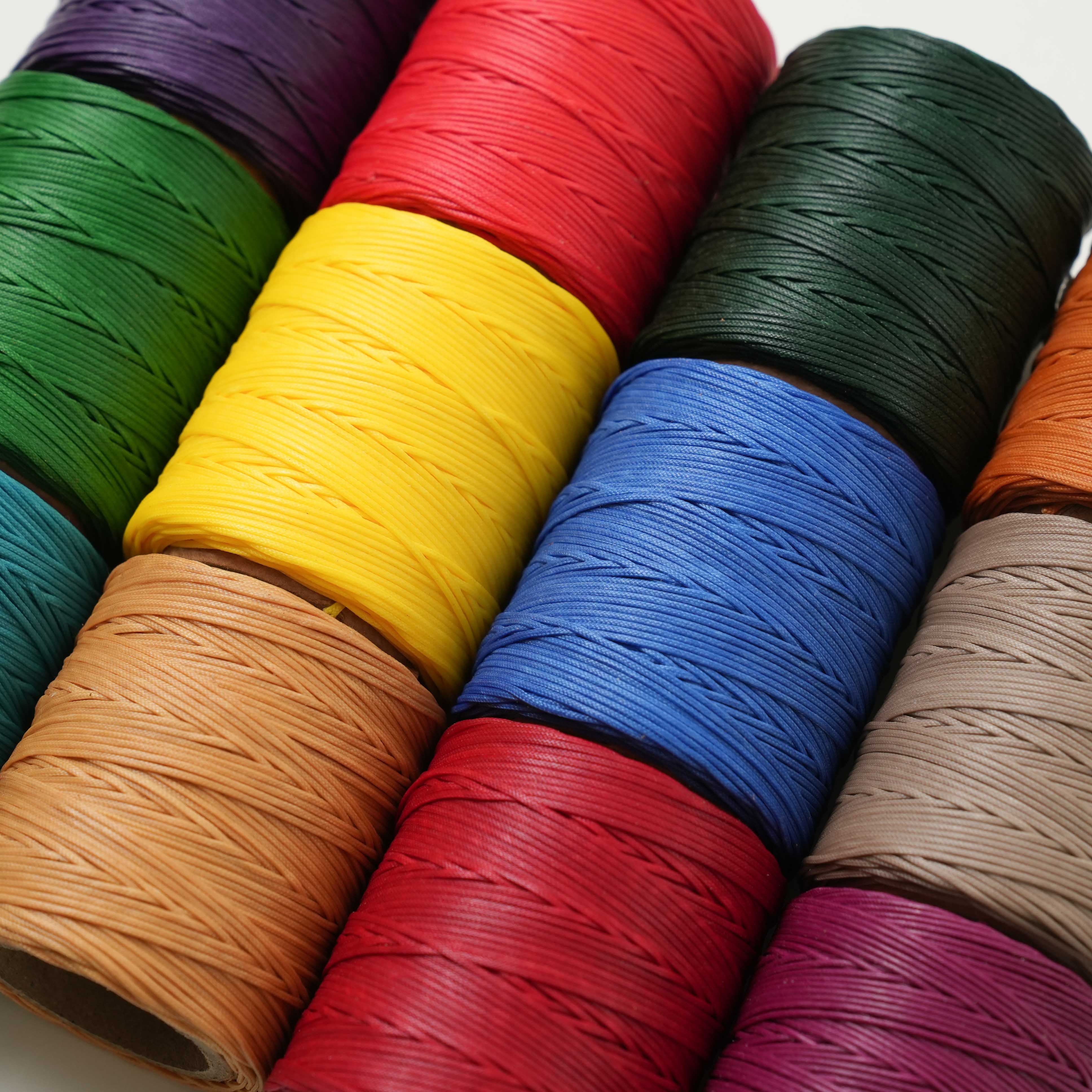 maine thread braided waxed cord spool colored