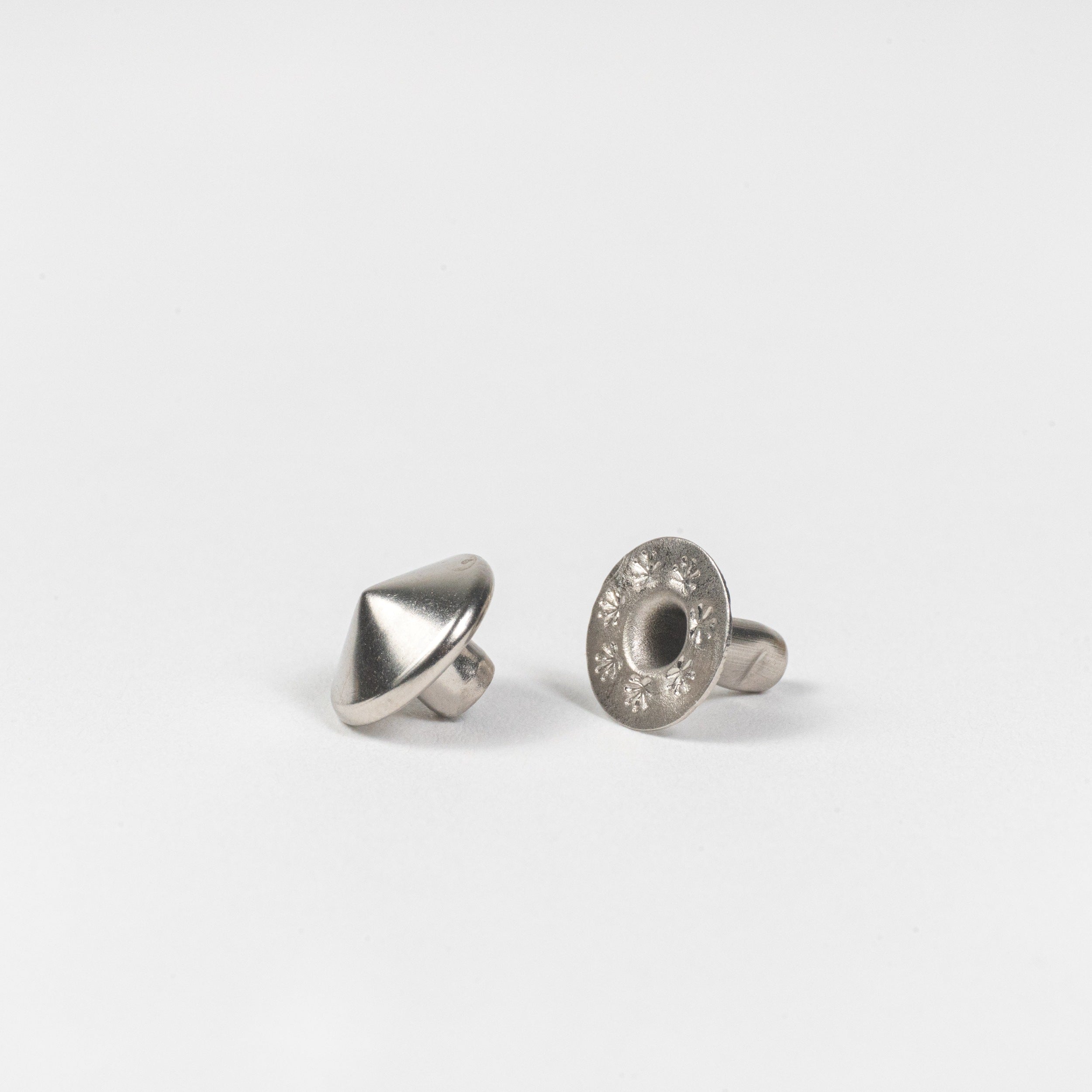 nickel plated spike rivet angle view
