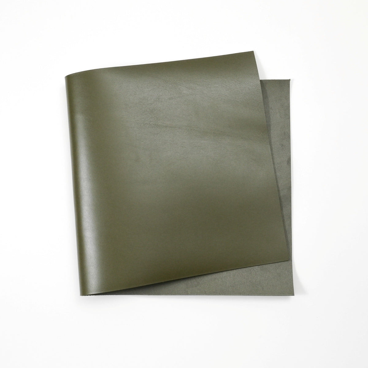 Dyed Veg Tan Leather Panels - Olive Green