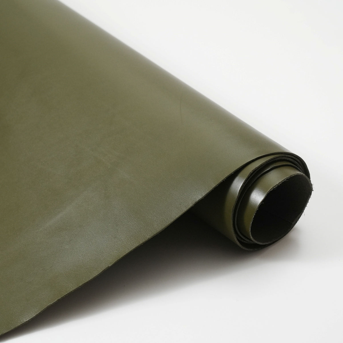 Dyed Veg Tan Leather Sides - Olive Green