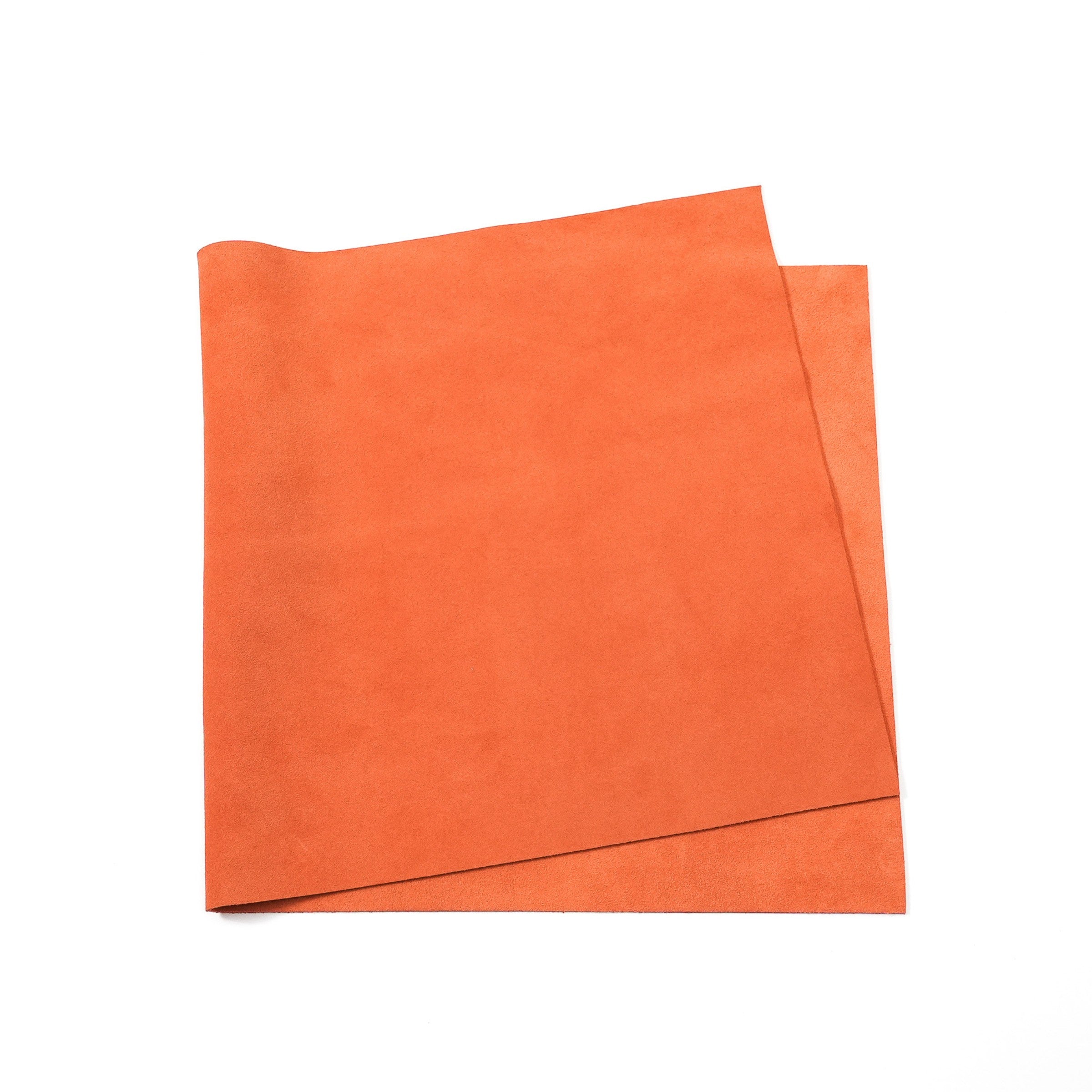 Italian Cowhide Suede Leather Panels - Orange