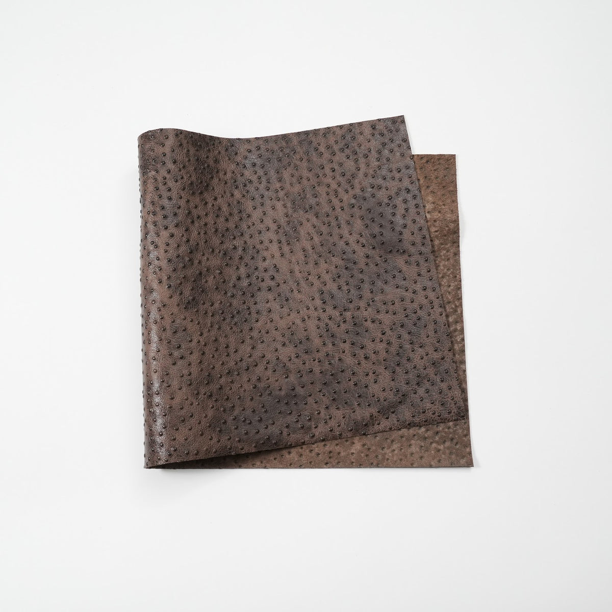 Ostrich Embossed Cowhide Leather Panels, 2.5-3 oz - Brown