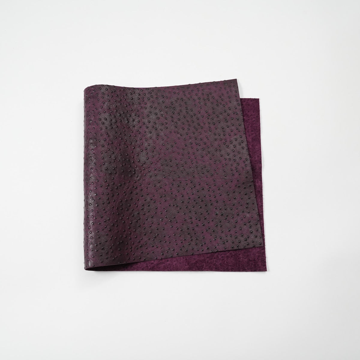 Ostrich Embossed Cowhide Leather Panels, 2.5-3 oz - Burgundy