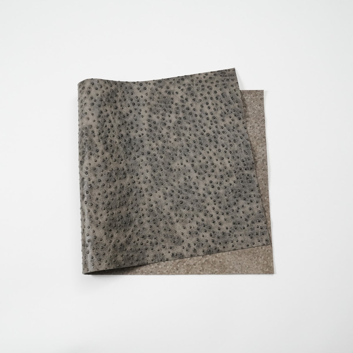 Ostrich Embossed Cowhide Leather Panels, 2.5-3 oz - Gray