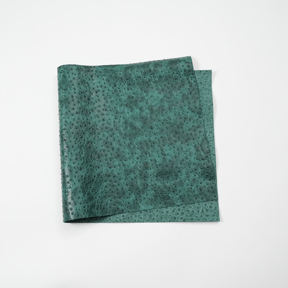 Ostrich Embossed Cowhide Leather Panels, 2.5-3 oz - Green