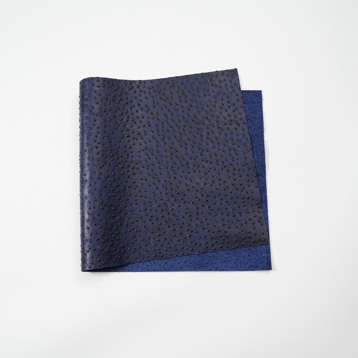 Ostrich Embossed Cowhide Leather Panels, 2.5-3 oz - Navy Blue