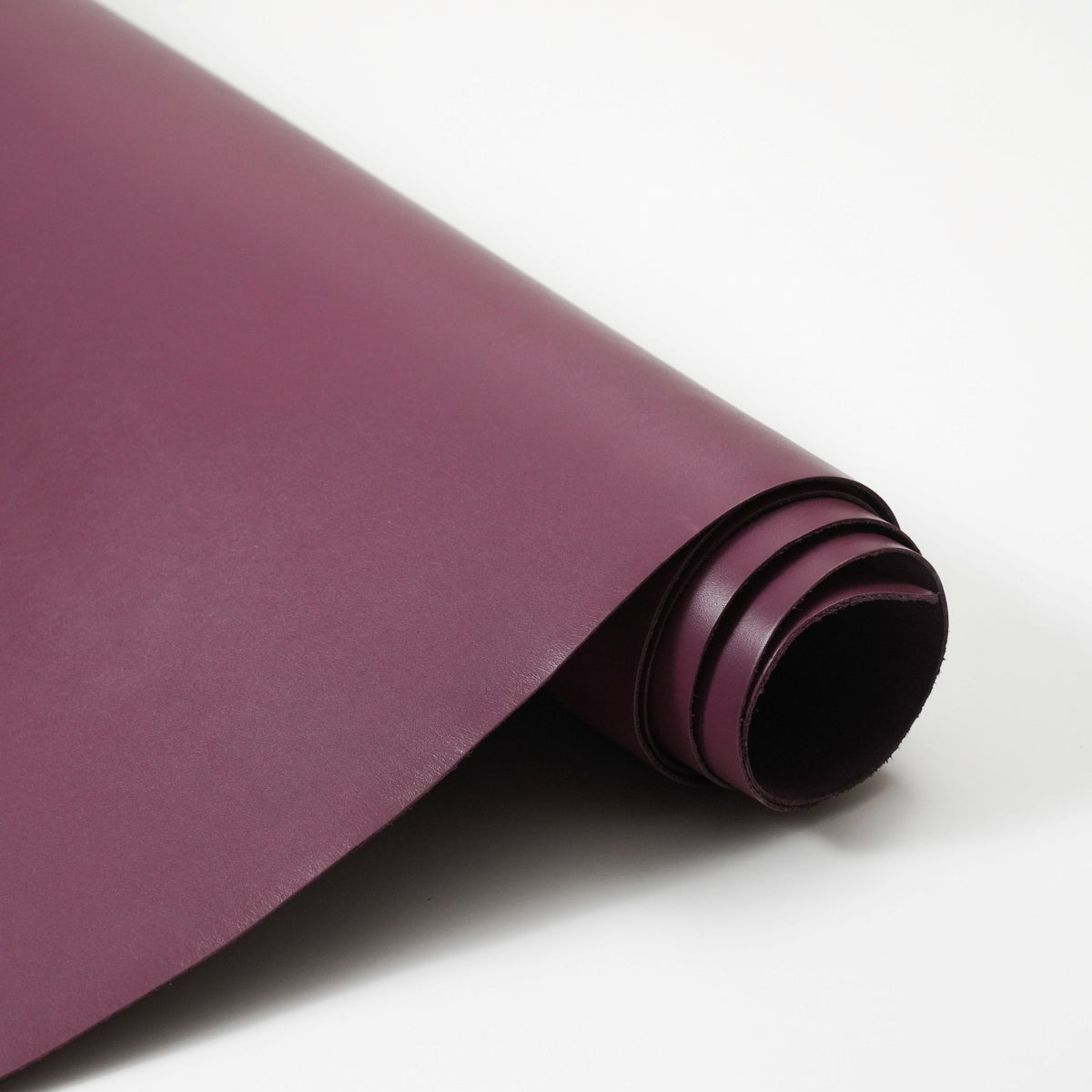 Dyed Veg Tan Leather Sides - Plum