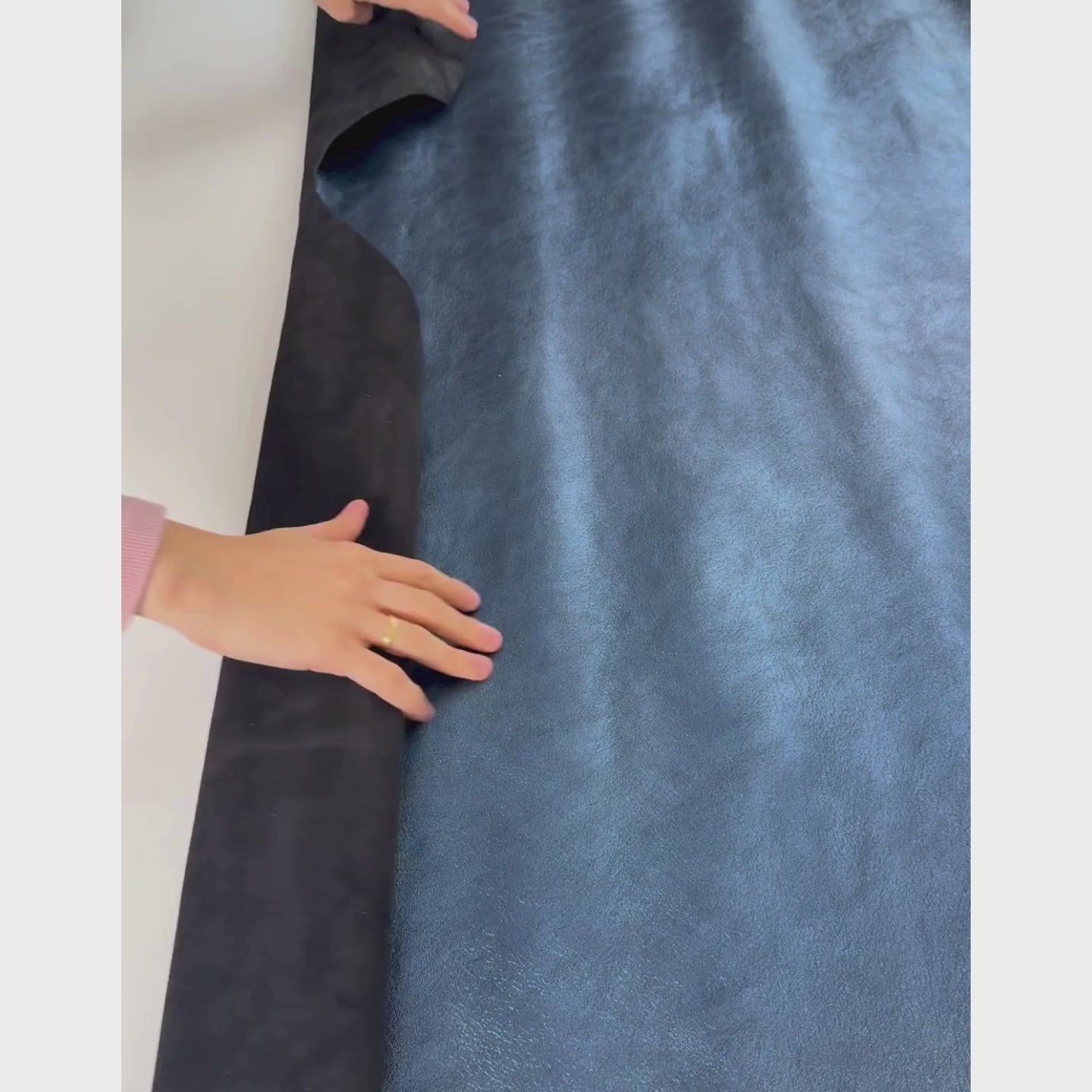 Italian Metallic Leather Panels in Navy Blue Color | Gazana Leather
