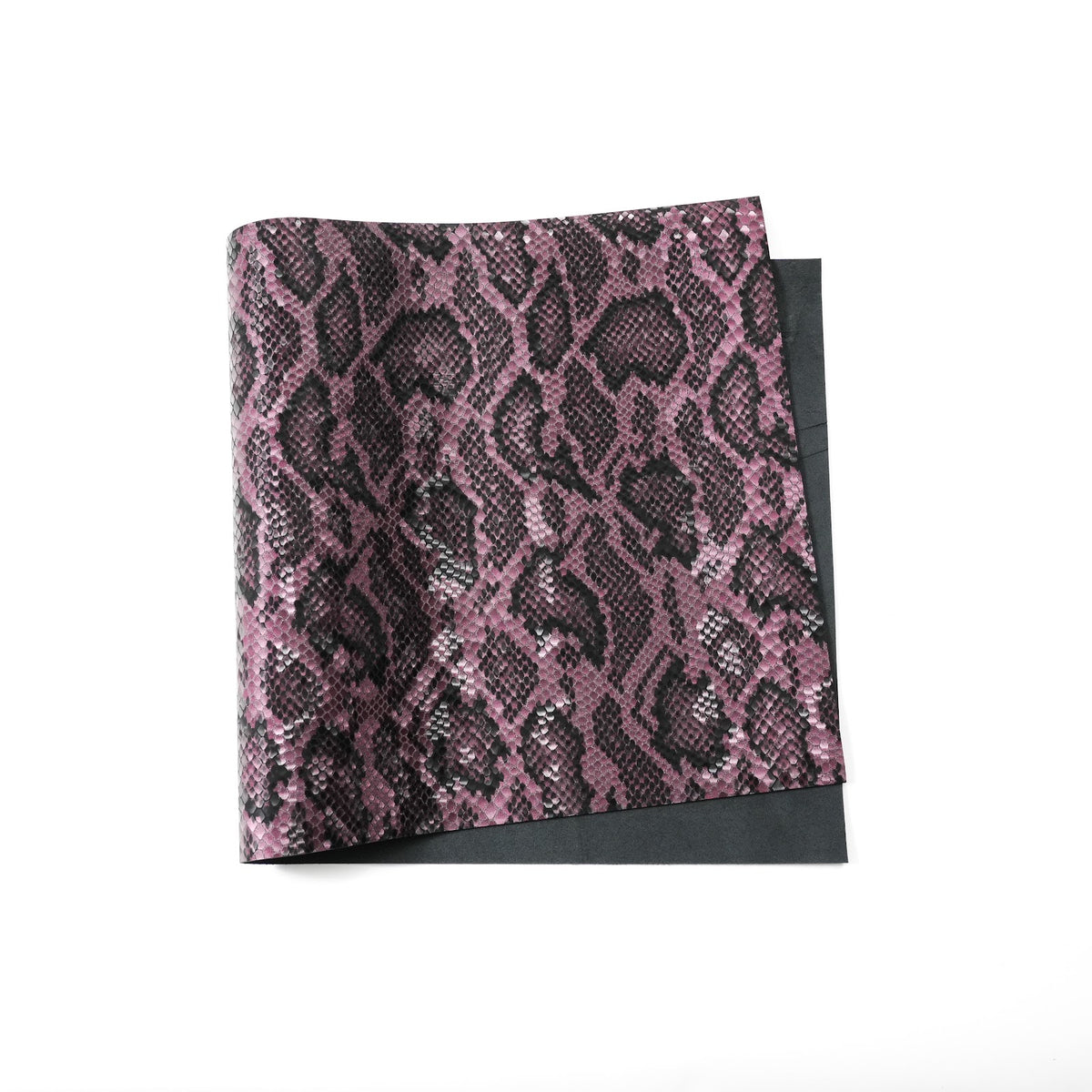 Python Print Cowhide Leather Panels, Satin Finish, 2.5-3 oz - Burgundy