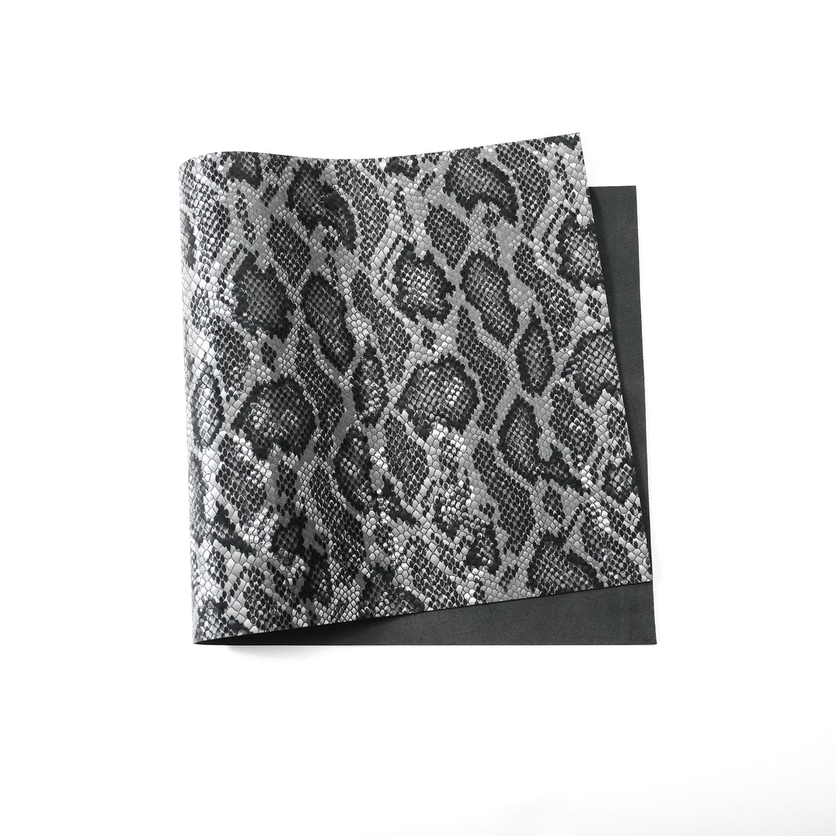 Python Print Cowhide Leather Panels, Satin Finish, 2.5-3 oz - Gray