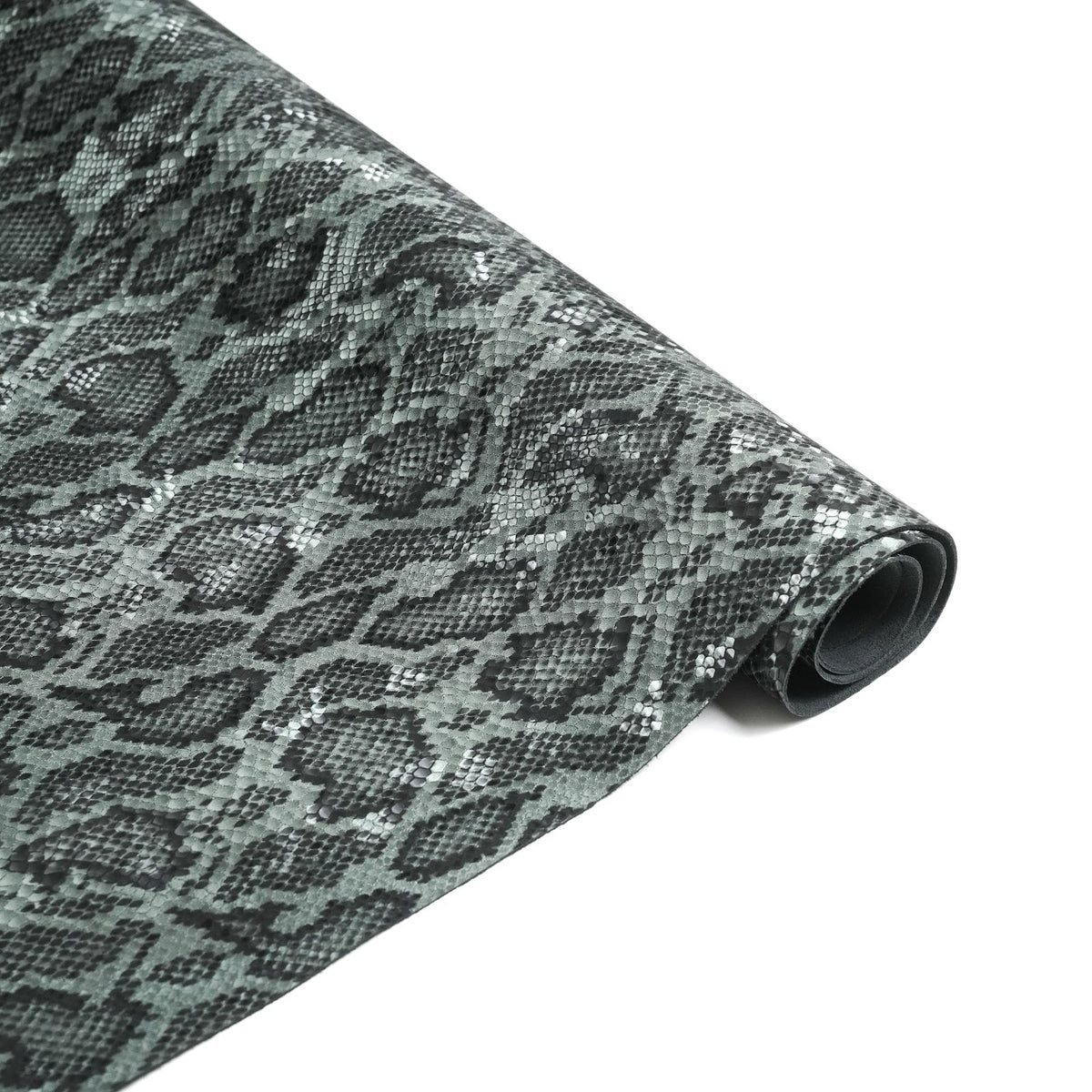 Python Print Cowhide Leather Sides, Satin Finish, 2.5-3 oz - Green