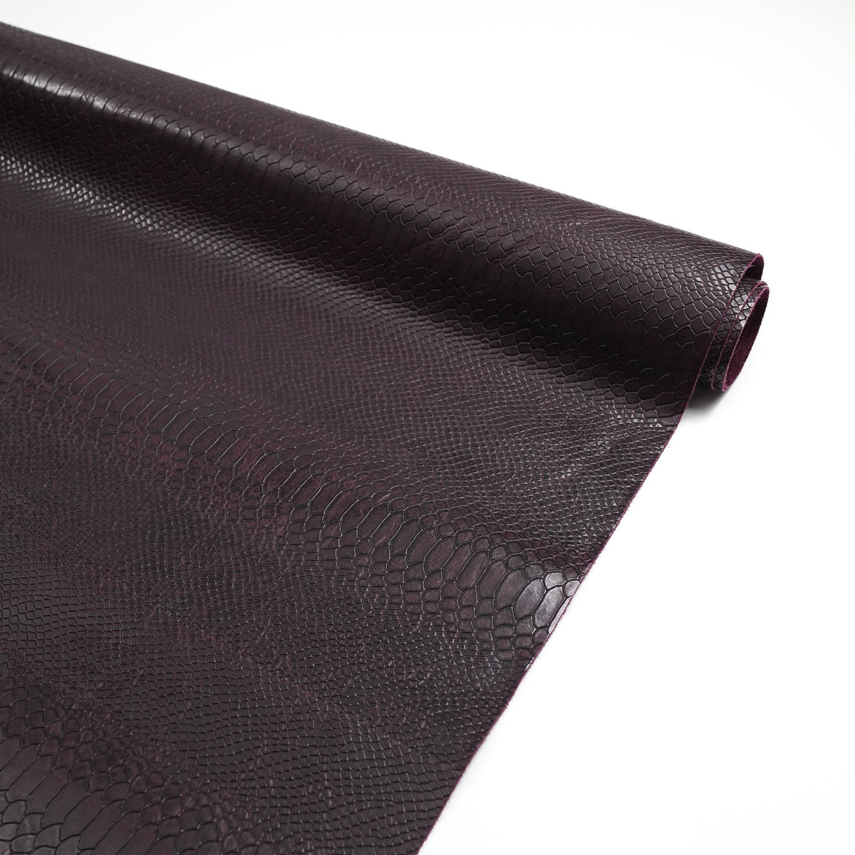 Python Embossed Leather, 2.5-3 oz - Burgundy