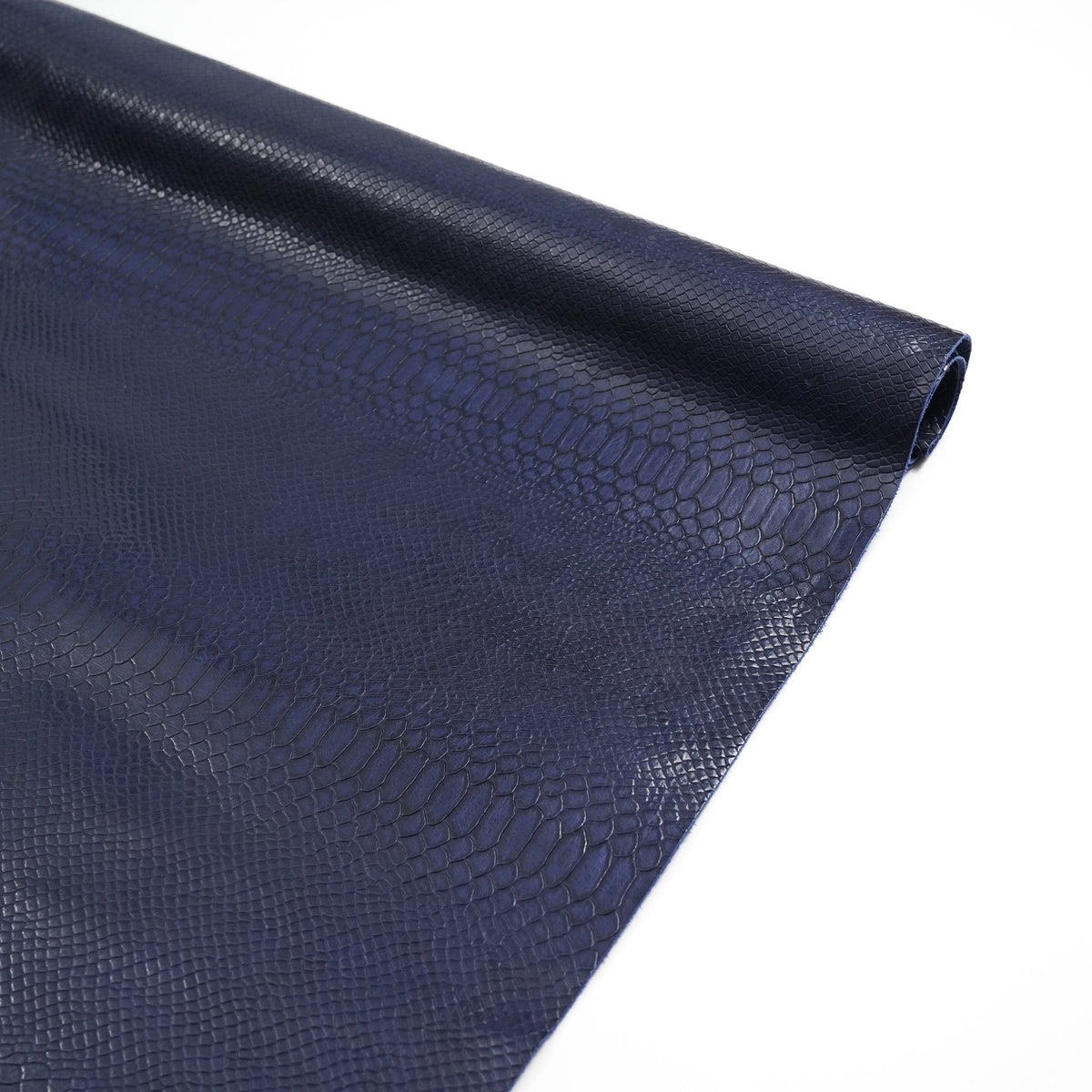 Python Embossed Leather, 2.5-3 oz - Navy Blue
