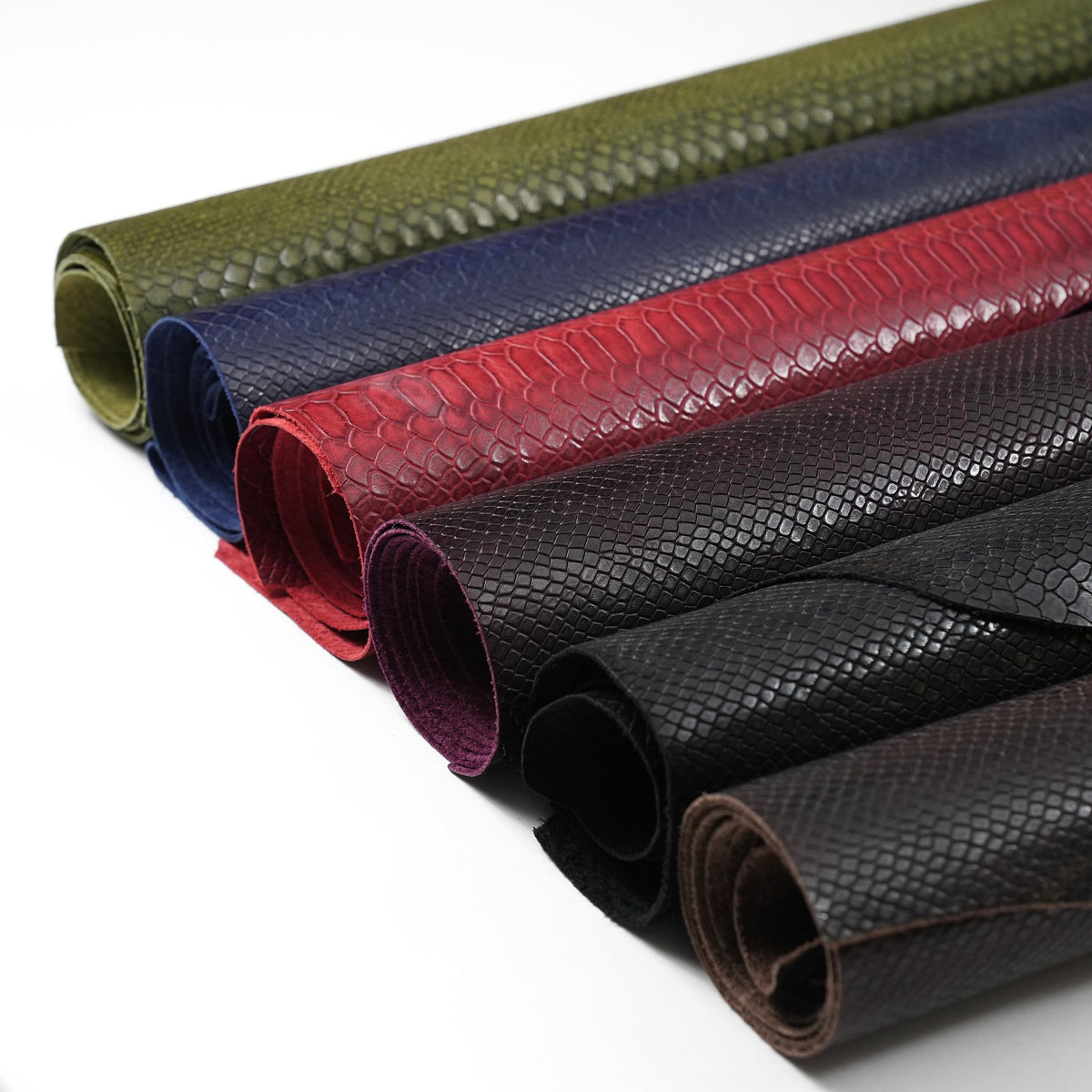 Python Embossed Leather, 2.5-3 oz - Brown