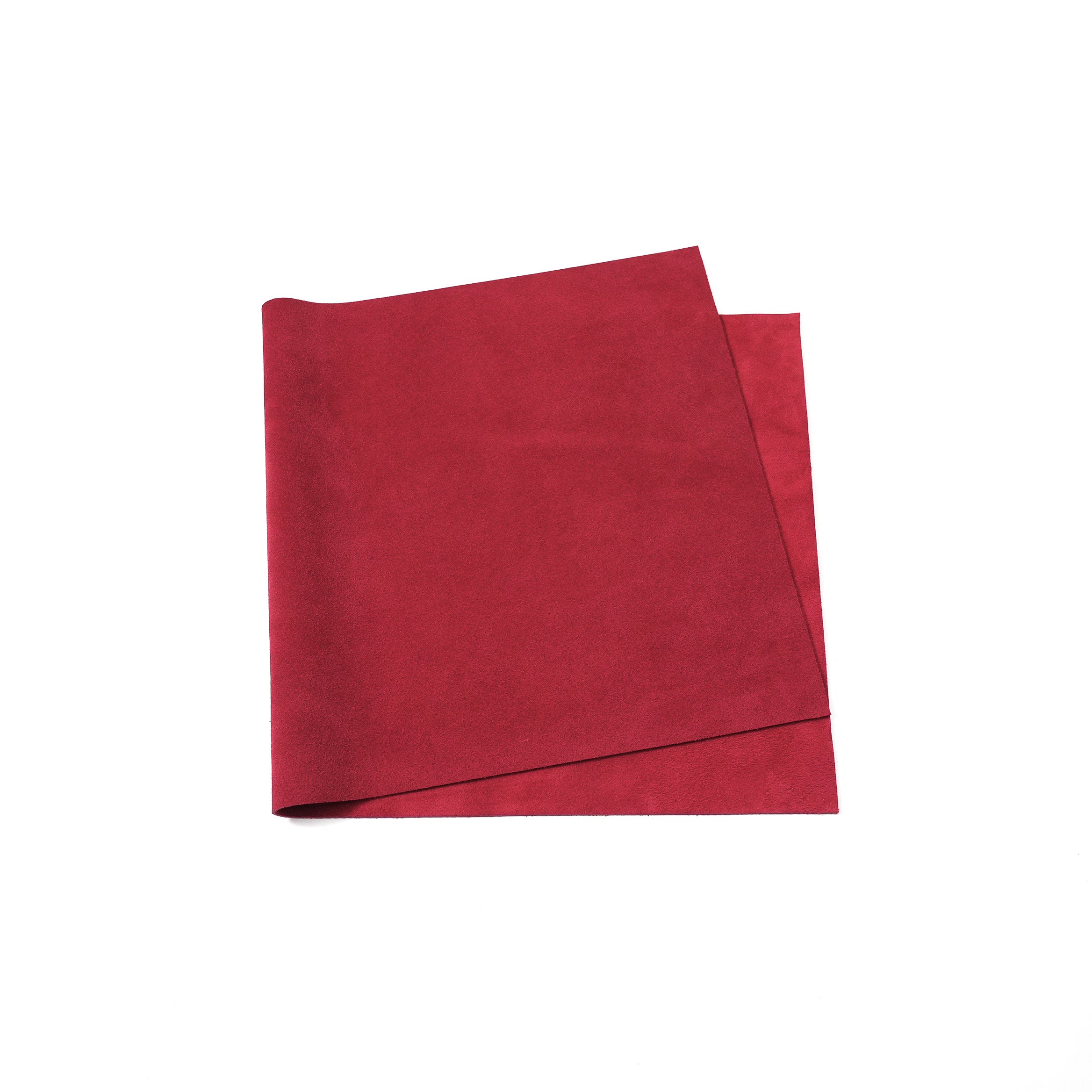 Italian Cowhide Suede Leather Panels - Red