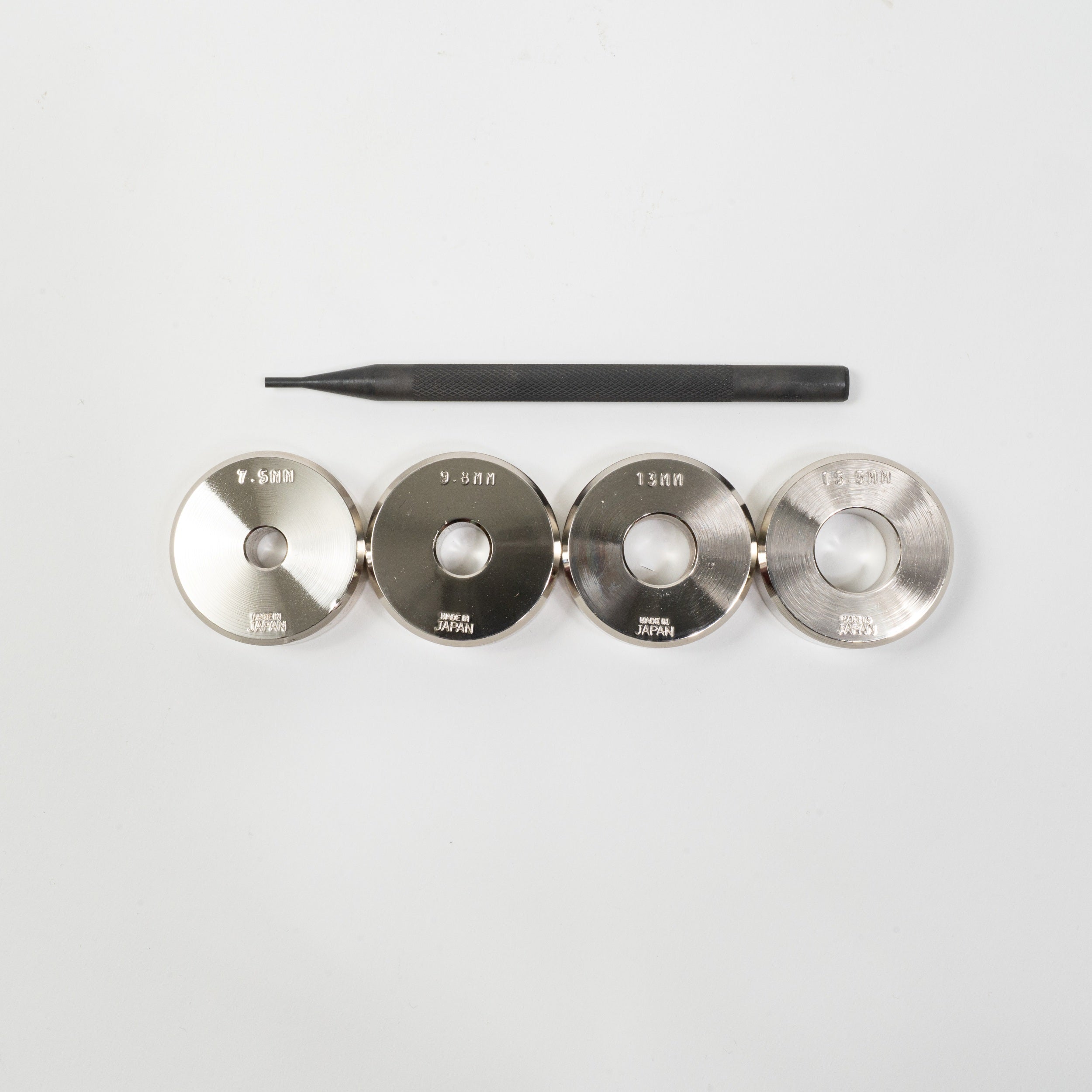 rivet and snap remover set five pieces top view