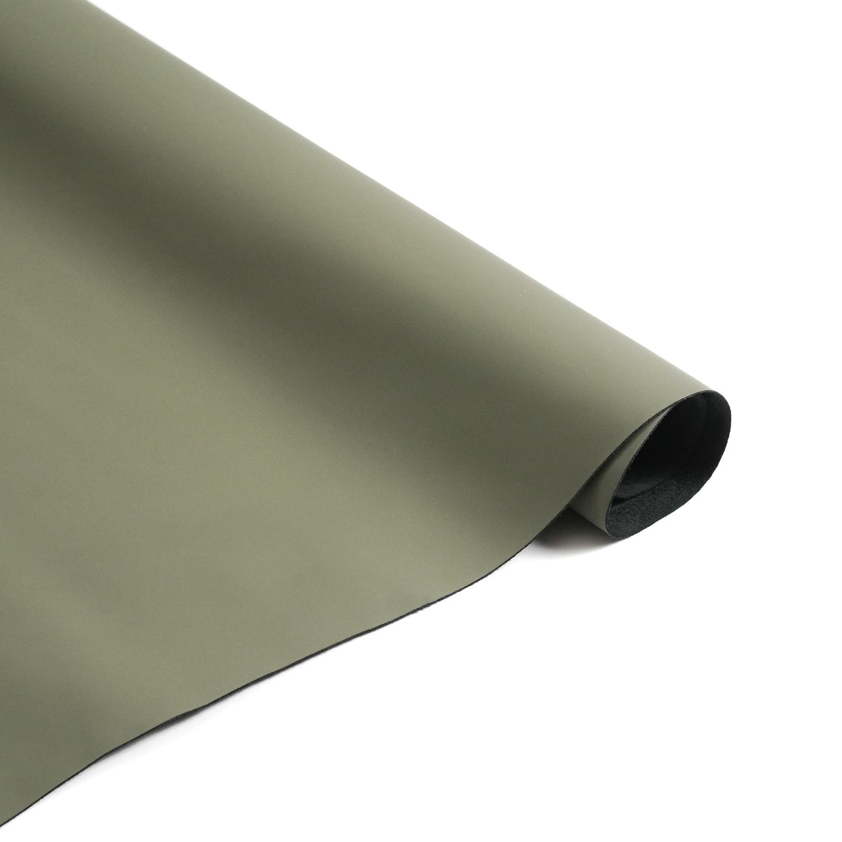 Rubberized Cowhide Leather Sides, Smooth Matte Finish, 3-3.5 oz - Olive Green
