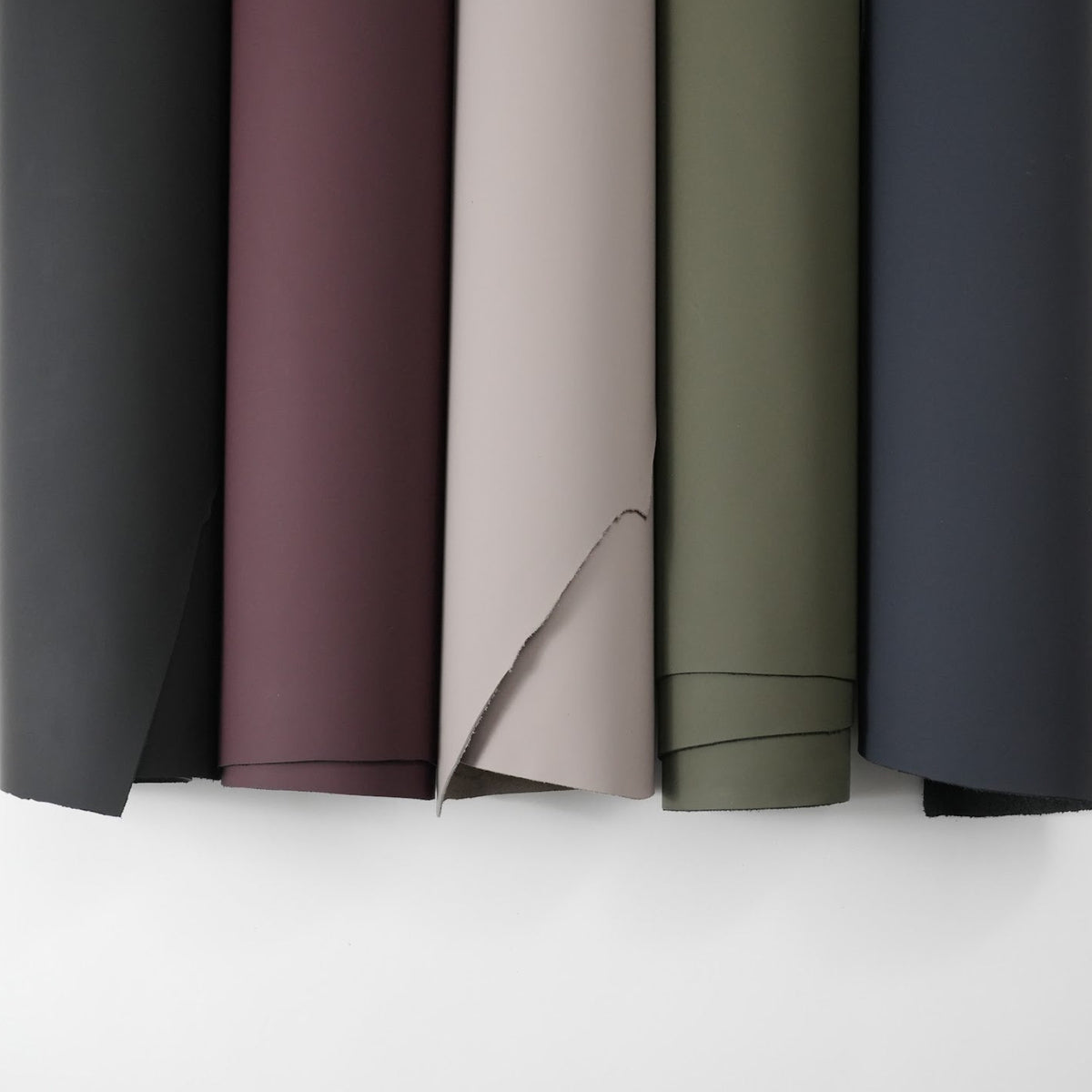 Rubberized Cowhide Leather Panels, Smooth Matte Finish, 3-3.5 oz - Olive Green