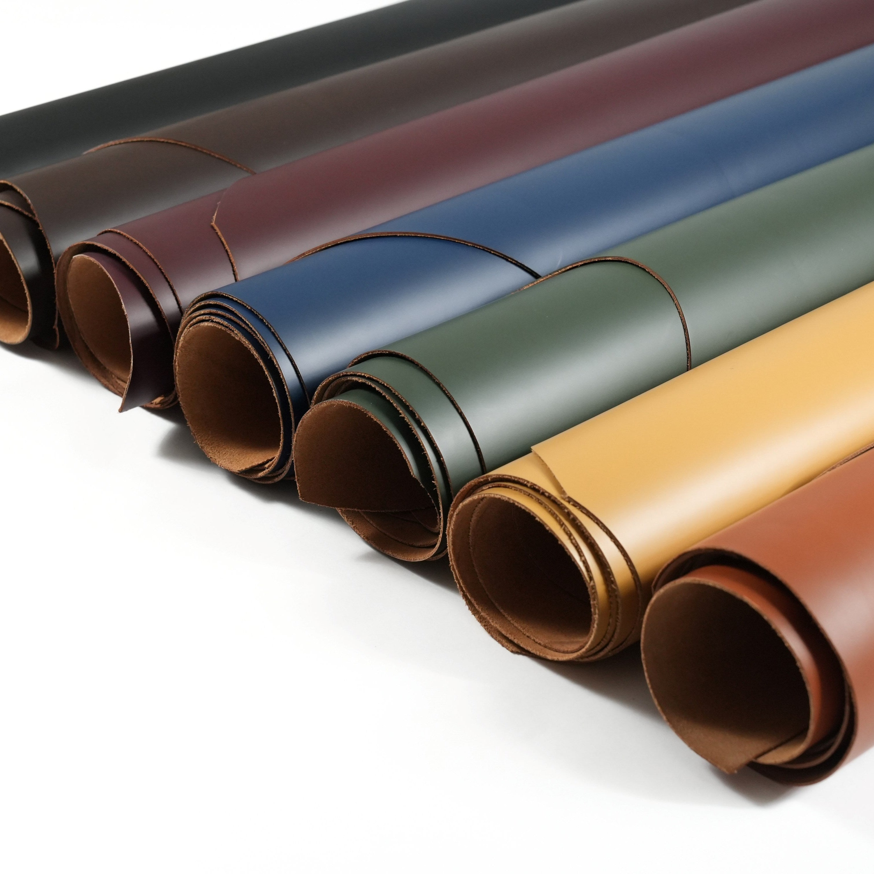 Italian Smooth Leather Sides - Cognac Brown