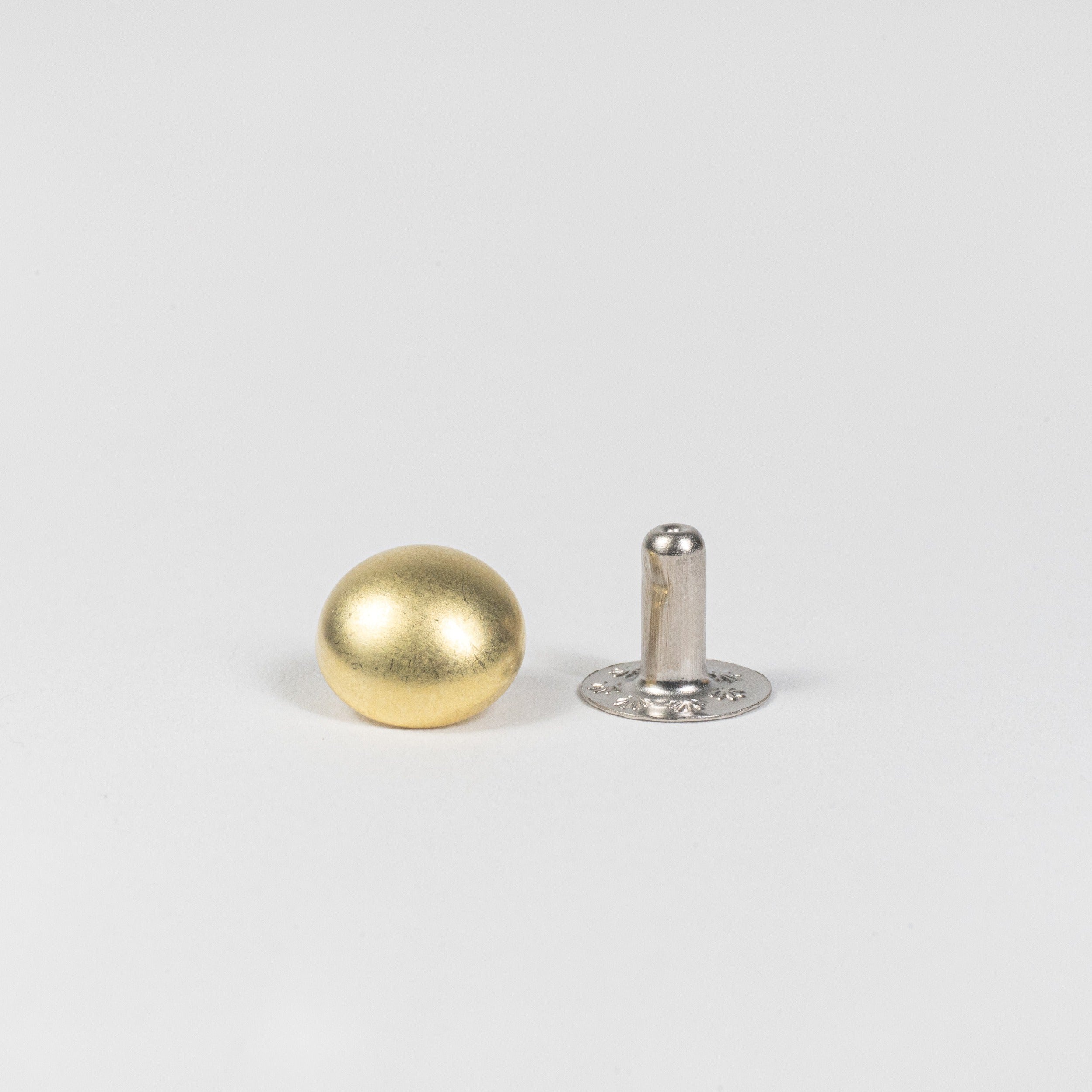 solid brass domed rivet front view