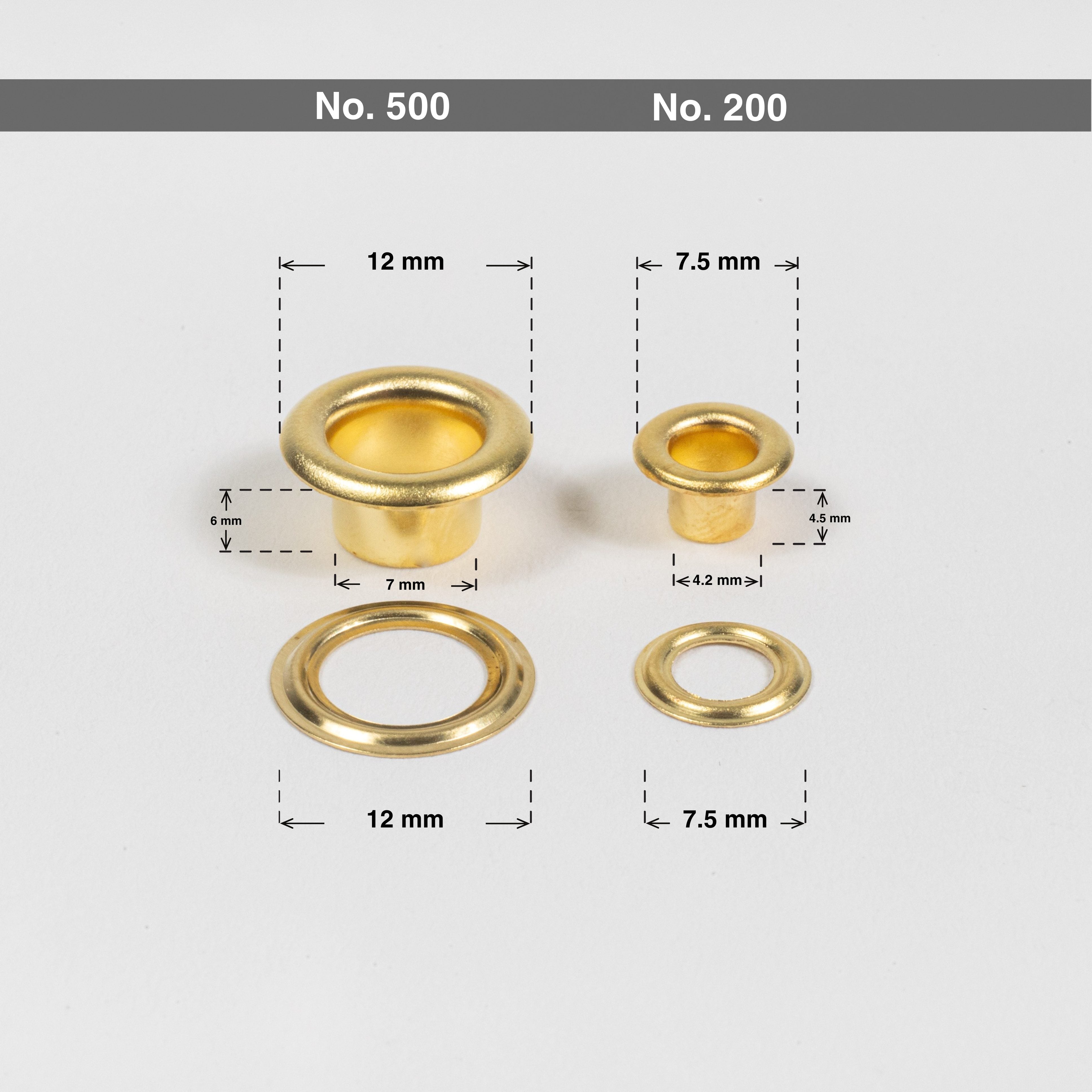 Peacock Grommets - Solid Brass