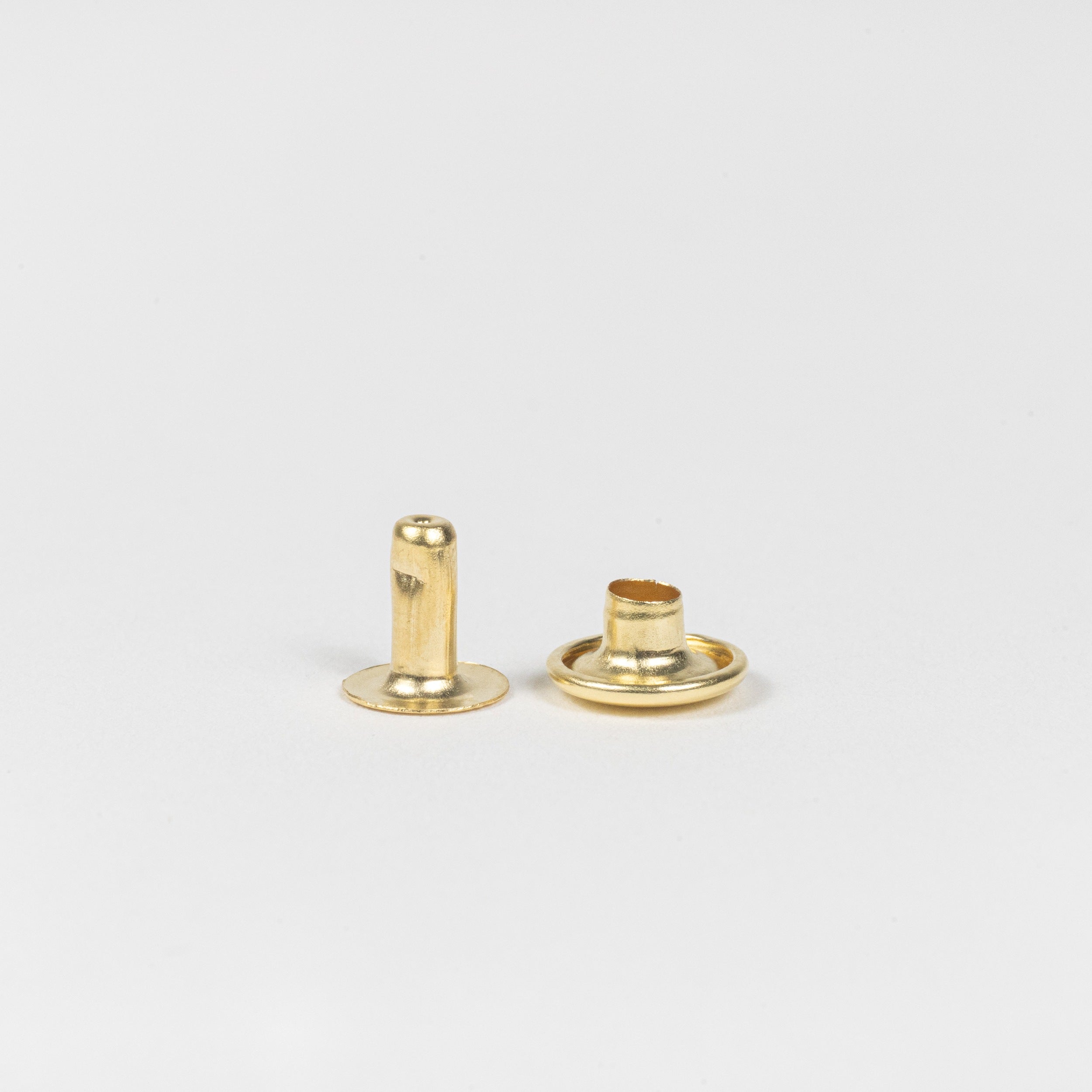 solid brass rapid rivet post and cap view