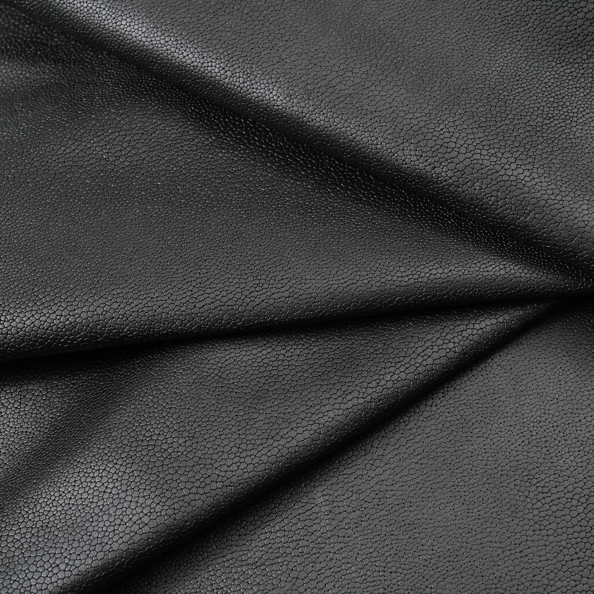 Stingray Pattern Cowhide Leather Panels, Laser Engraved, 3-3.5 oz - Black