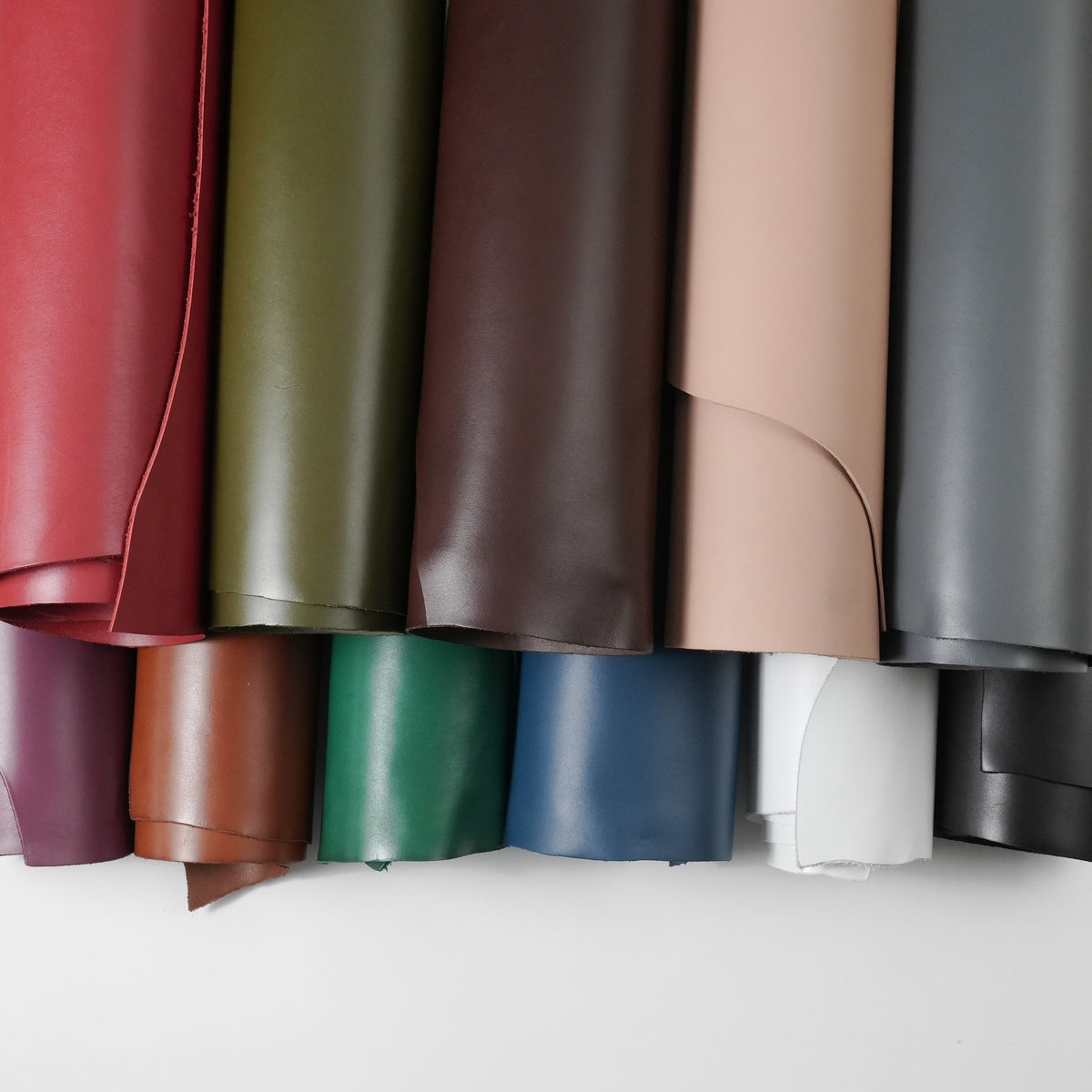 Dyed Veg Tan Leather Panels - Green