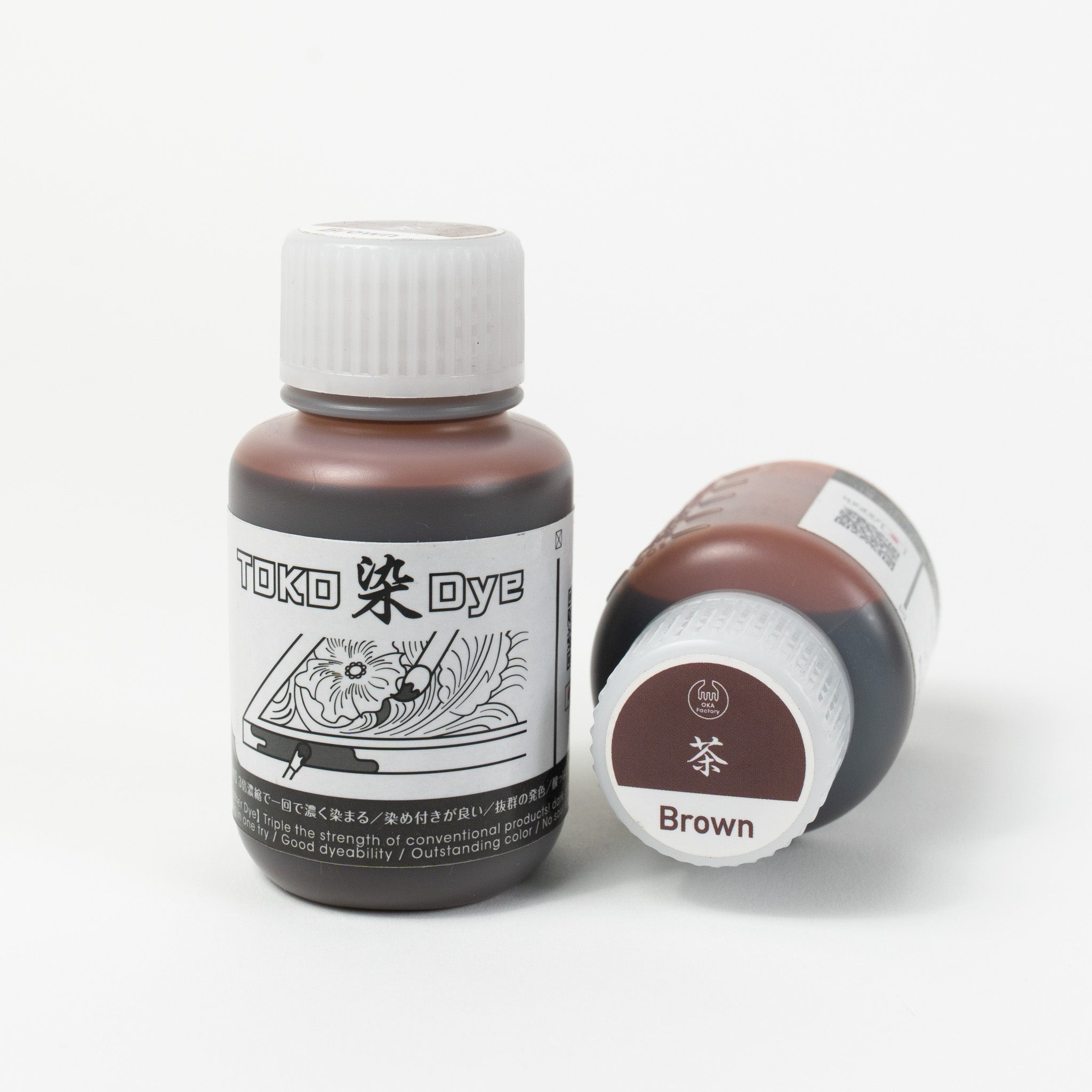 Water-based brown leather dye, 3.4 fl oz bottles