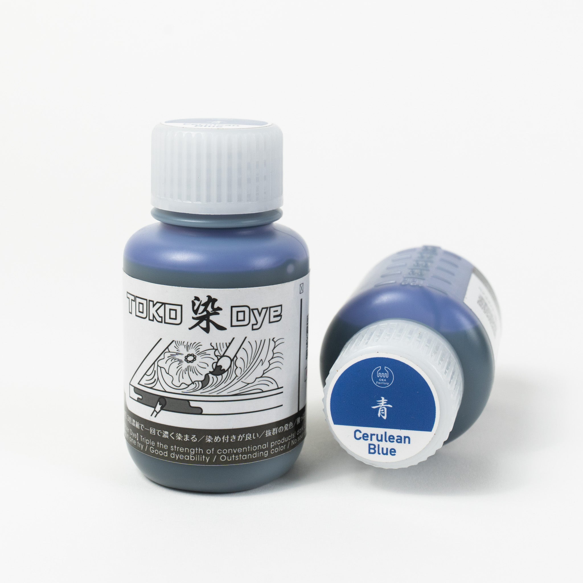 Water-based cerulean blue leather dye, 3.4 fl oz bottles