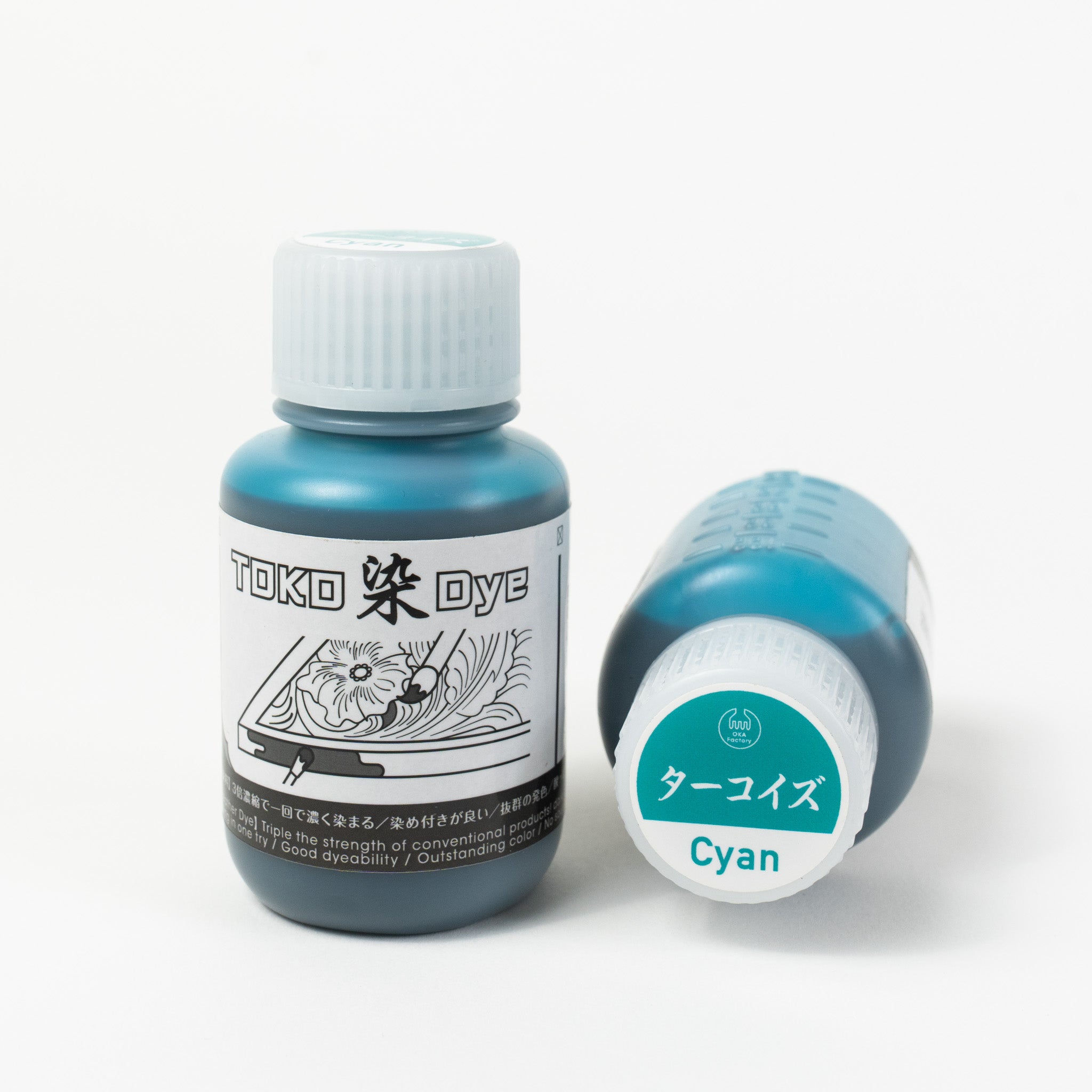 Water-based cyan leather dye, 3.4 fl oz bottles