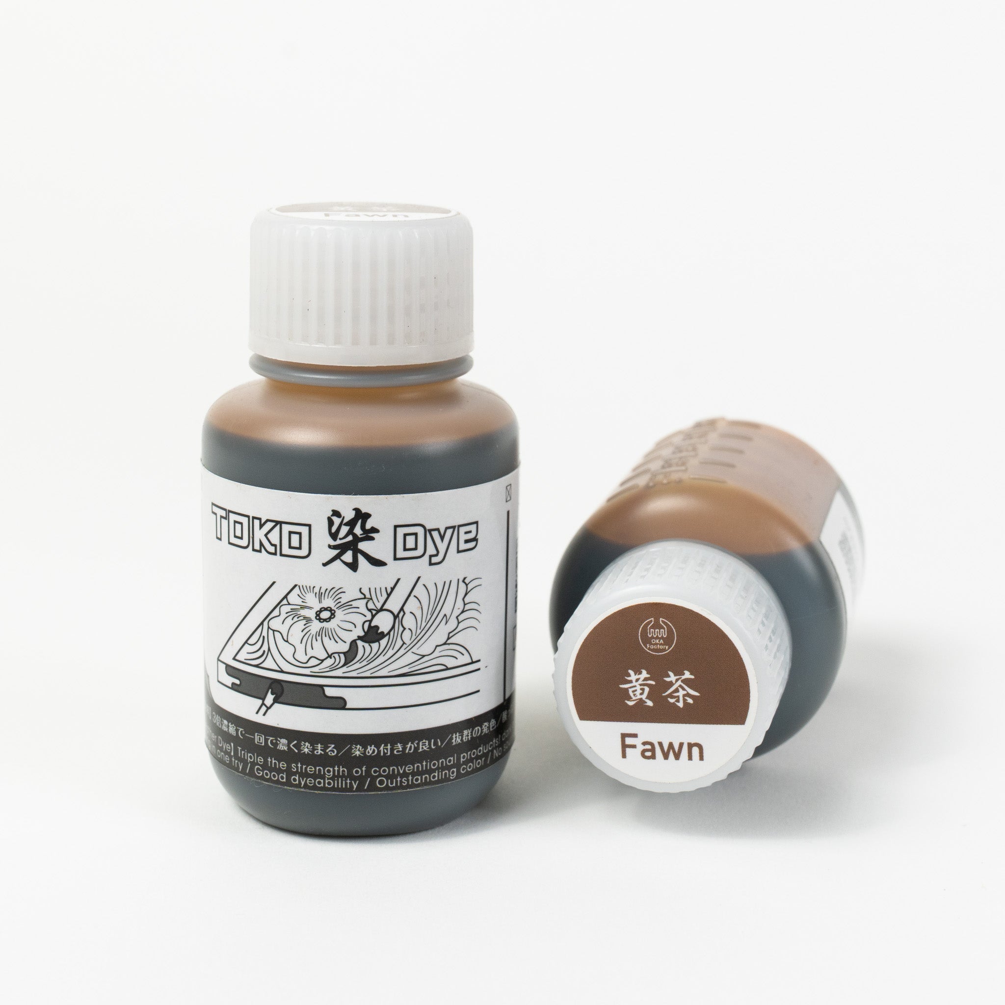 Water-based fawn leather dye, 3.4 fl oz bottles