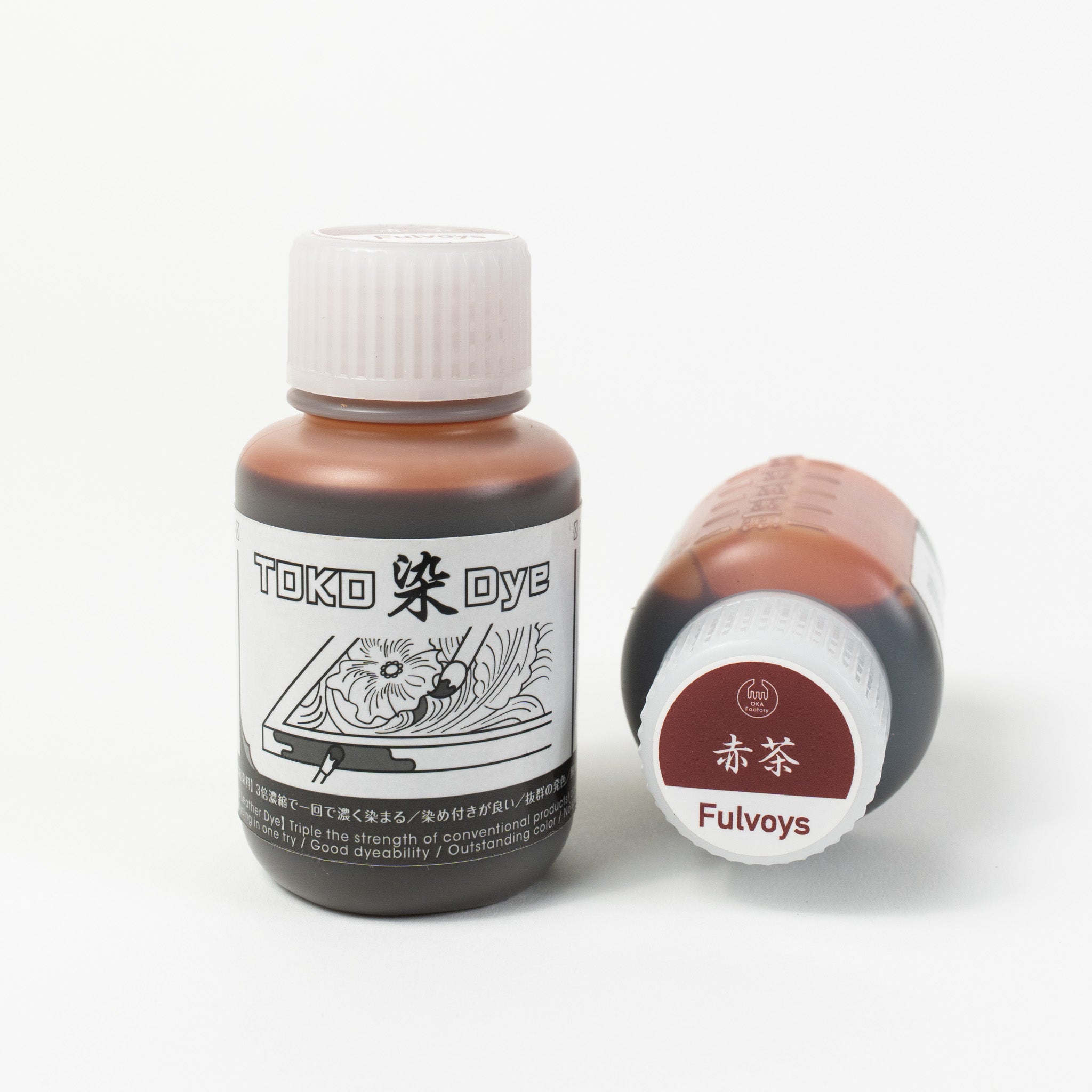 Water-based fulvous leather dye, 3.4 fl oz bottles
