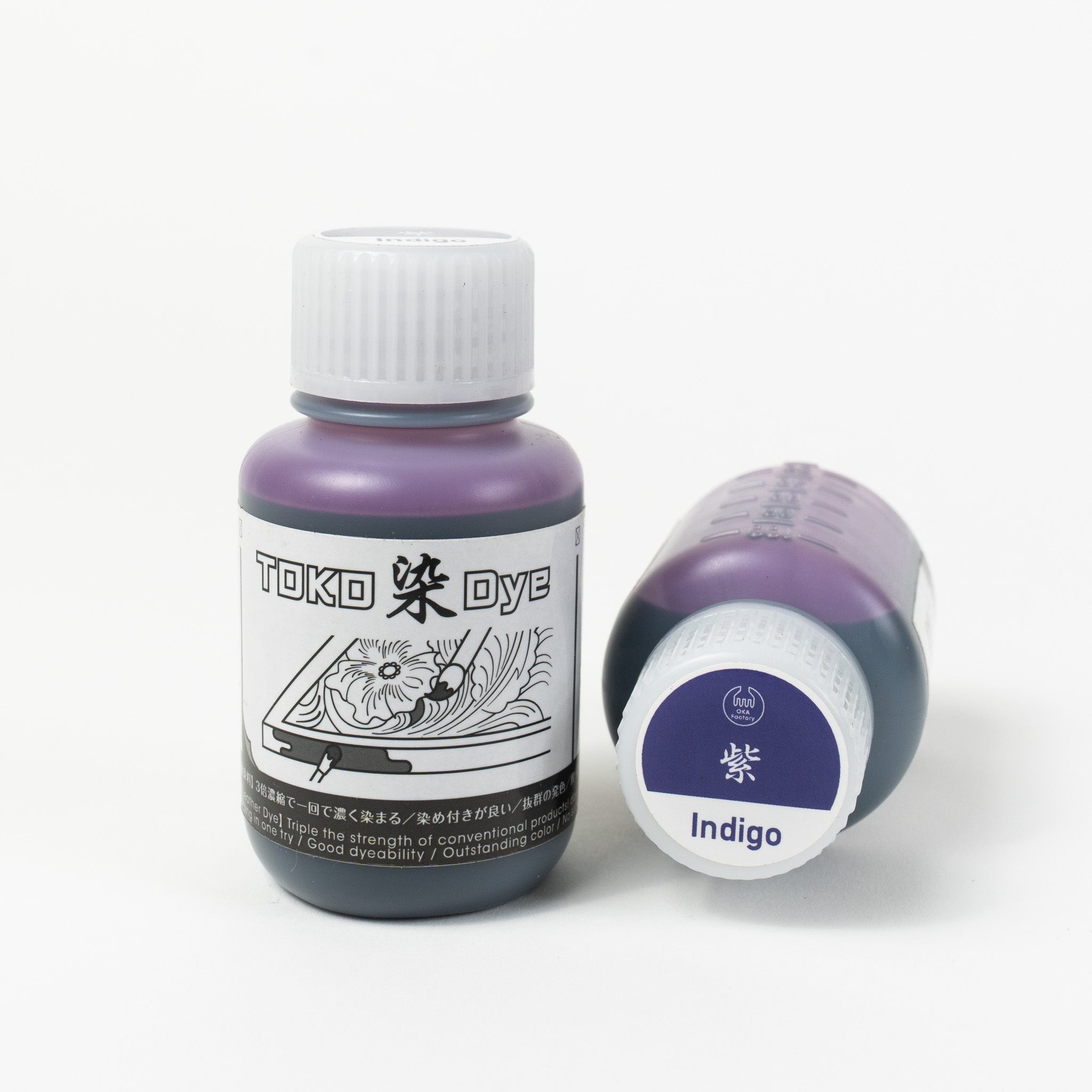 Water-based indigo leather dye, 3.4 fl oz bottles