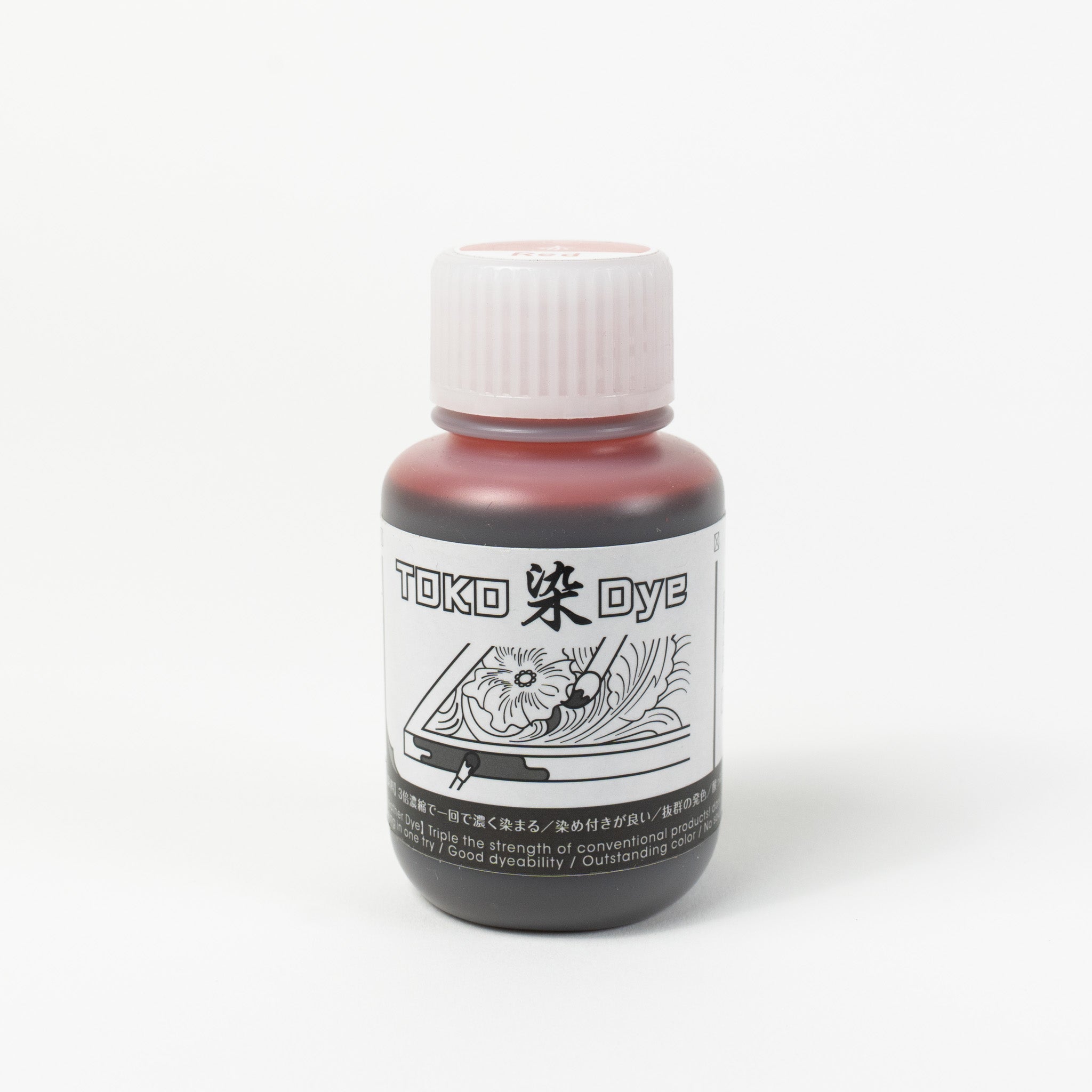 Water-based red leather dye, 100ml bottle