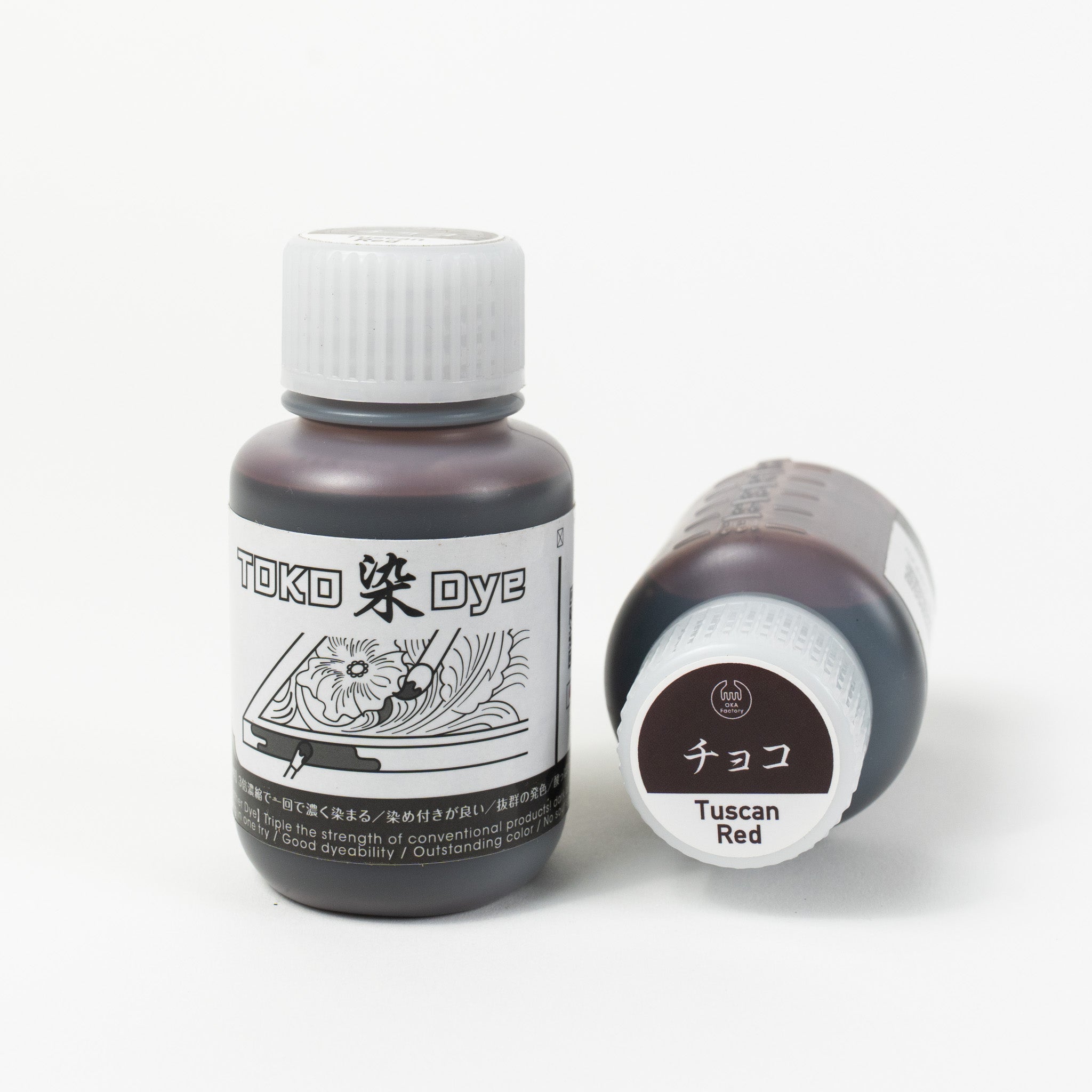 Water-based tuscan red leather dye, 3.4 fl oz bottles