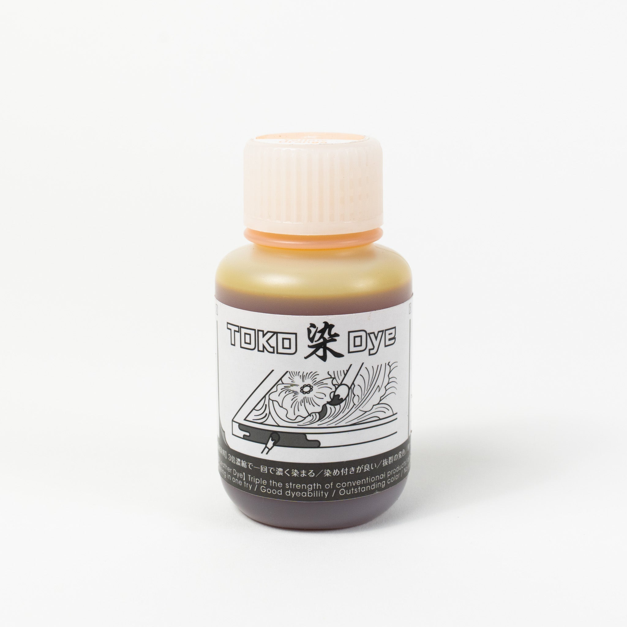 Water-based yellow-orange leather dye, 3.4 fl oz bottle