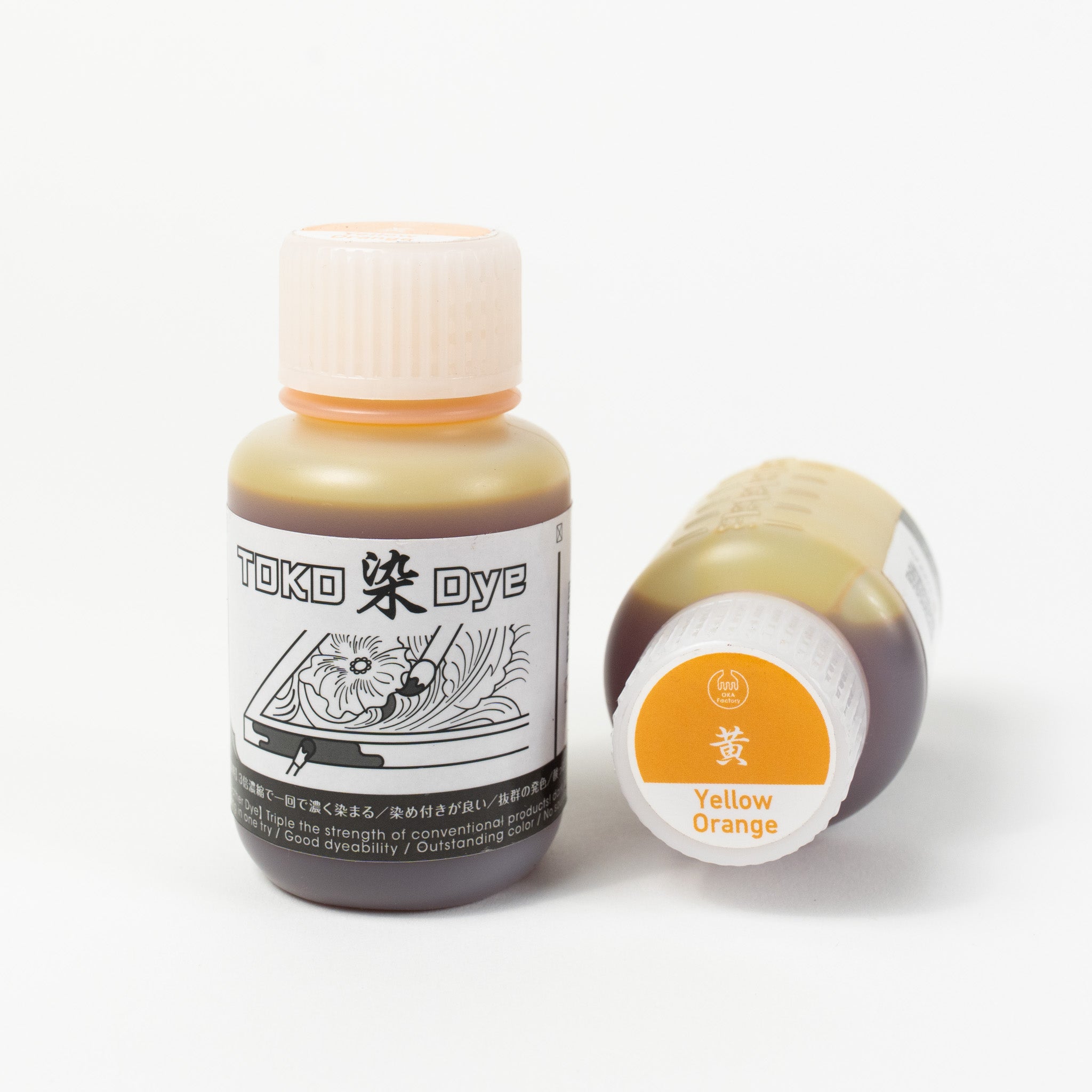 Water-based yellow-orange leather dye, 3.4 fl oz bottles